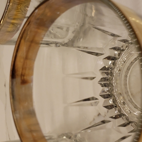 vintage Libbey Set of 4 clear gold band tumblers 22K gold trim 3"Diam x 3.5"h - Picture 7 of 10